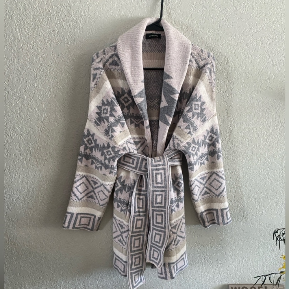 AnneClaire Belted Cardigan Sweater Jacket Wool / Cashmere Blend Sz 42